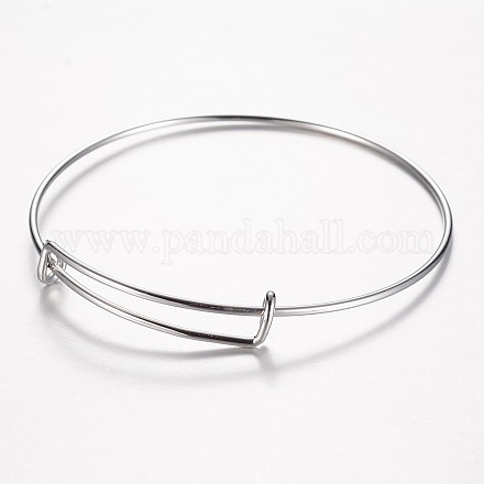 Adjustable 304 Stainless Steel Expandable Bangle Making Bangle BJEW-G482-04P-1