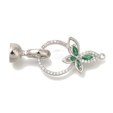 Латунные микро проложить кубического циркония раз за застежками KK-K389-025P-1