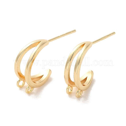 Accessoires de boucles d'oreilles en laiton doré KK-P253-01D-G-1
