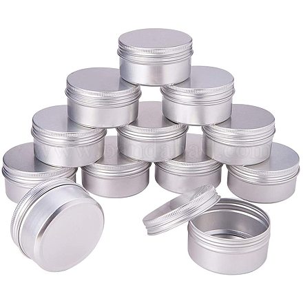PandaHall Elite 20 pcs Aluminium Jar Aluminium Box Make Up Jar Round Containers CON-PH0001-06A-1