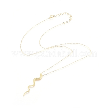925の純銀製のネックレス  蛇のペンダント付き  ゴールドカラー  17.1インチ（43.5cm） STER-G333-01G-1