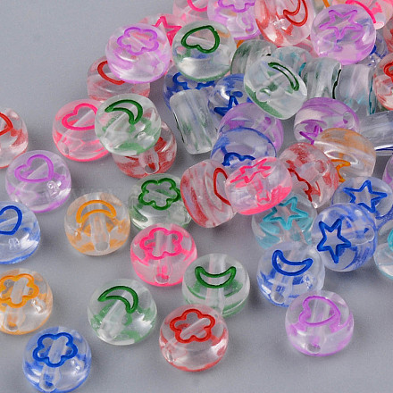 Perles en émail acrylique transparent X-MACR-S273-35-1