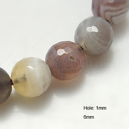 Natural Botswana Agate Beads Strands G-G213-6mm-01-1