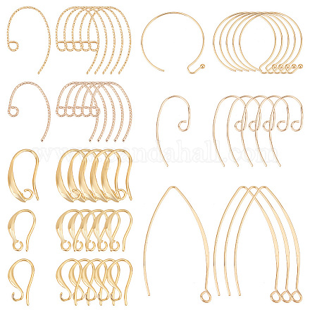 PH PandaHall 64PCS 18k Gold Plated Earring Hooks KK-PH0005-93-1