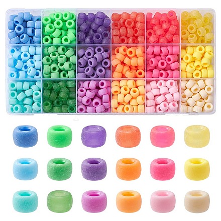 810 pièce de perles en plastique opaques et transparentes de 18 styles KY-YW0001-44-1