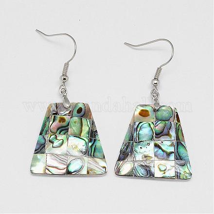 Abalone Shell/Paua Shell Dangle Earrings EJEW-P117-24-1