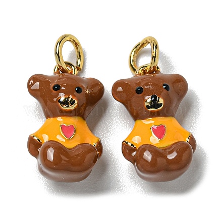 Подвески из латуни с покрытием из эмали KK-S366-02G-1