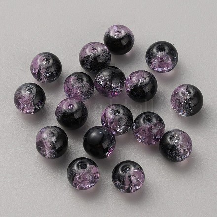 50шт прозрачные стеклянные бусины с кракле GLAA-WH0024-07O-1