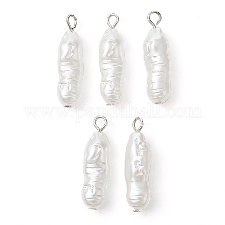 Acrylic Imitation Pearl Pendants PALLOY-JF02328-01-1