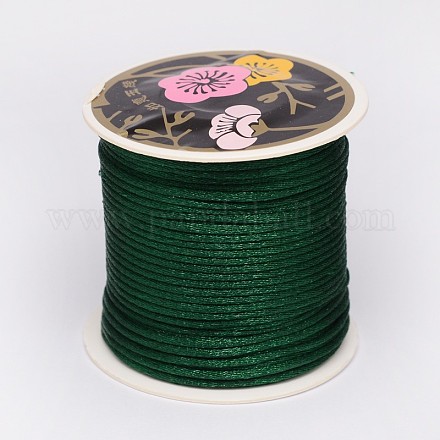ナイロン糸  ラットテールサテンコード  濃い緑  1mm  約87.48ヤード（80m）/ロール LW-K001-1mm-257-1