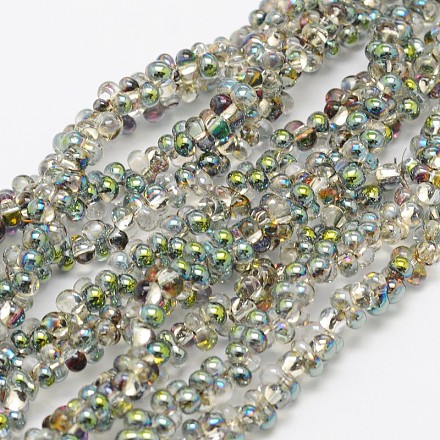 Chapelets de perles en verre plaqués par os EGLA-F100B-01A-1