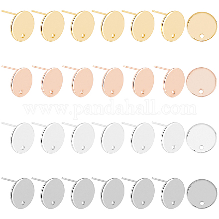 24 шт. 4 цвета 201 нержавеющая сталь фурнитура для сережек-гвоздиков STAS-FH0001-78-1
