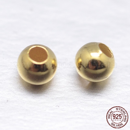 Perles intercalaires rondes 925 en argent sterling STER-M103-04-2.5mm-G-1