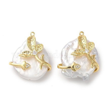 Pendenti di perle keshi barocche naturali PEAR-M012-07G-1