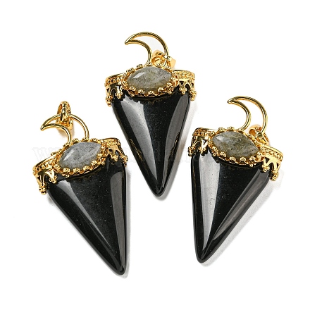 Природные обсидиана большие кулоны G-F639-06E-G-1