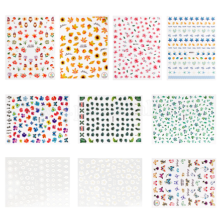 Самоклеющиеся наклейки для ногтей olycraft с разным рисунком AJEW-OC0001-37-1