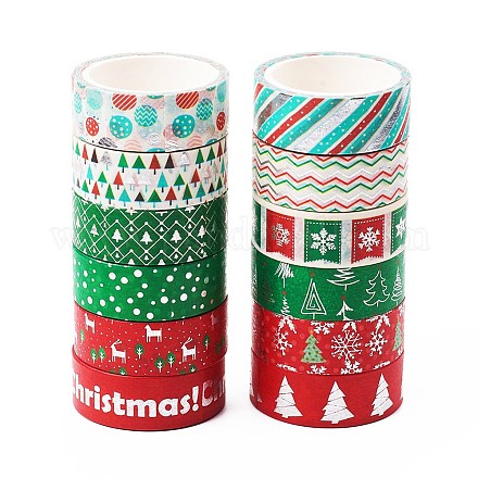 Tema de navidad diy scrapbook cintas adhesivas decorativas DIY-CJC0001-12-1