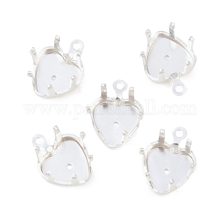 Оправа в форме сердца из латуни с пришивными зубцами&nbsp;KK-C163-14A-S-1