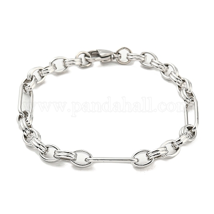 Bracelet chaîne figaro 304 en acier inoxydable BJEW-C042-01P-1