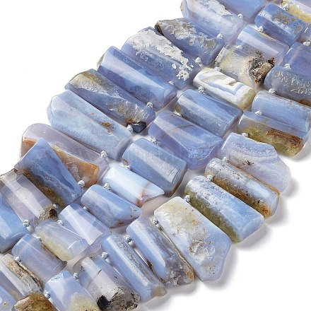 Chapelets de perles en agate avec dentelle bleue naturelle G-M406-C01-1