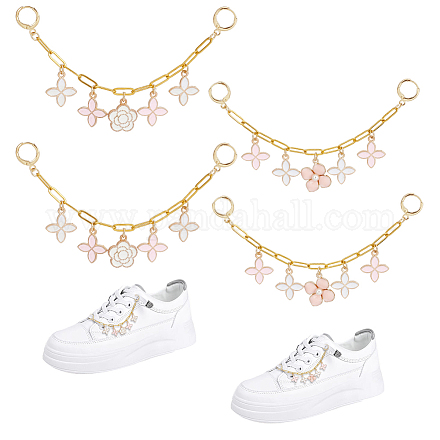 4 шт. 2 стиля латунные цепочки-скрепки цепи для ремней для ботинок HJEW-OC00223-1