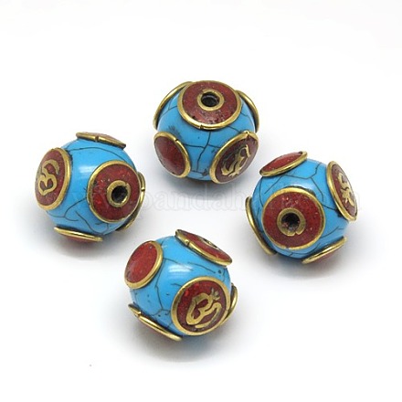 Handmade Tibetan Style Beads TIBEB-K002-04-1