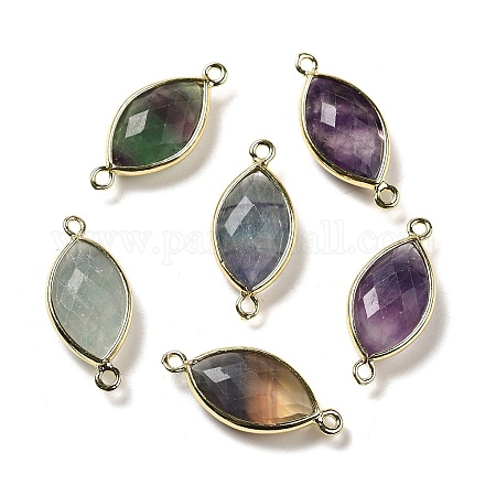 Natural Fluorite Faceted Connector Charms G-K347-03G-15-1