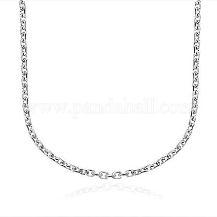 Unisex 316L Stainless Steel Cable Chain Necklaces NJEW-BB02011-18-1