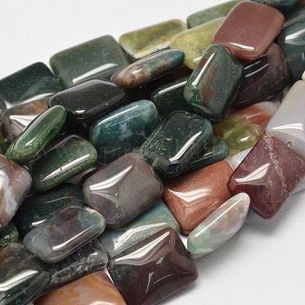 Natural Indian Agate Rectangle Bead Strands G-M257-20x15mm-05-1