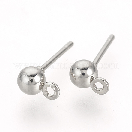 Iron Ball Stud Earring Findings KK-R071-09P-1