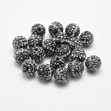 Handmade Polymer Clay Rhinestone Beads RB-L030-20A-12mm-1