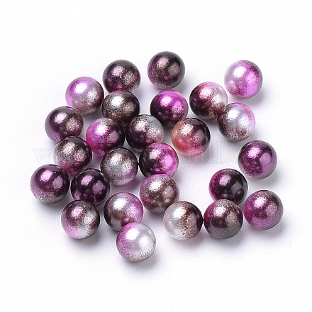 Rainbow Acrylic Imitation Pearl Beads OACR-R065-6mm-12-1