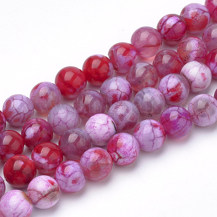 Dyed Natural Agate Beads Strands G-Q462-129A-6mm-1