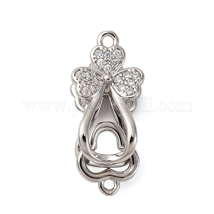 Замки из латуни с микропейвом и прозрачным фианитом KK-C075-28P-1