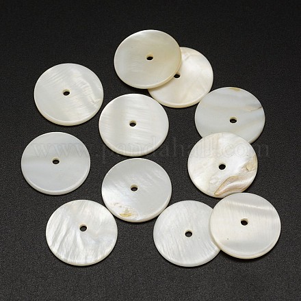 Perles de coquillage naturel teintées SHEL-P004-06I-1