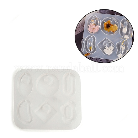 Moules en silicone pour pendentif ovale rond en losange DIY-E072-04E-1