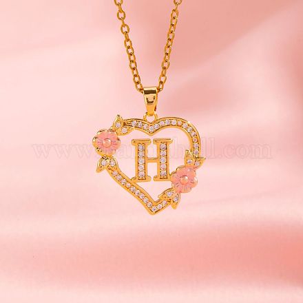 Латунные кристаллы горный хрусталь полые розы сердце с подвеской в виде буквы для женщин WGC1928-08-1