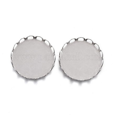 304 Stainless Steel Cabochon Settings STAS-P249-16D-P-1