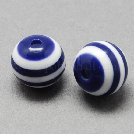 Round Striped Resin Beads RESI-R158-20mm-12-1