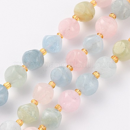 Chapelets de perles en morganite naturelle G-A030-B27-8mm-1
