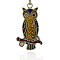 Antique Silver Alloy Enamel Pendants, Owl Pendants for Halloween, Colorful, 51x29x3.5mm, Hole: 3.5mm