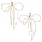 2 Piars Bowknot Plastic Imitation Pearls Shoe Charms, Shoe Decorations, White, 115.5mm