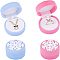 4Pcs 2 Colors Velvet Jewelry Packing Boxes, Flat Round with Snowflake Pattern, Mixed Color, 5.4x3.25cm, 2pcs/color