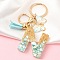 Resin & Acrylic Keychain, with Tassel Pendant and Iron Findings, Letter N, 10cm, pendant: 26~42mm.