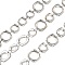Alloy Square Link Chains, Unwelded, Real Platinum Plated, Links: 10x10x2mm & 13x13x2.5mm
