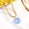 5-Petal Flower Acrylic Pendant Necklaces, 304 Stainless Steel Snake Chain Double Layer Necklaces for Women, Golden, Cornflower Blue, 15.75 inch(40cm)