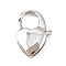 316 Stainless Steel Lobster Claw Clasps, Heart, Stainless Steel Color, 16x12x2.5mm, Hole: 6x2mm