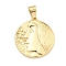 Brass Pendants, Cadmium Free & Nickel Free & Lead Free, Real 18K Gold Plated, Virgo, 23x21x2.8mm, Hole: 4mm