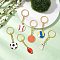 Alloy Enamel Keychain, with  Iron Split Key Rings, Mixed Shapes, 78~82mm, 6pcs/set