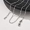Brass Ball Chain Necklaces, Long-Lasting Plated, Platinum, 17.80 inch(45.2cm)